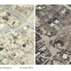 The town of Jumeili, before (left) and after (right).